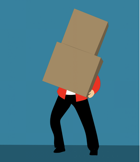 Image of a man with moving boxes