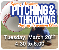 Spring Training Pitching & Throwing Injury Prevention Clinic - Download the flyer