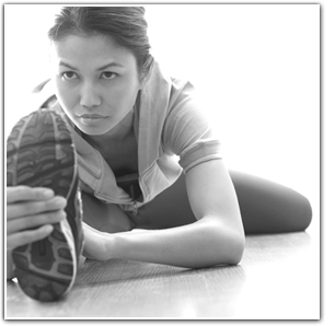 Image of a woman doing stretches