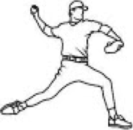 Line drawing of a baseall pitcher